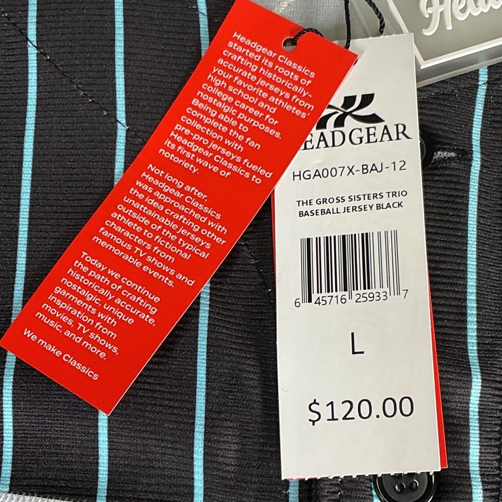 Headgear Classics Gross Sisters Baseball Jersey Black Blue Proud Family L NWT - Picture 9 of 13